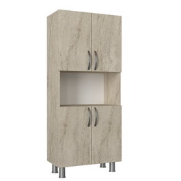 Hanah Home Mueble de Baño Travertino Melamina 59.5x140.3x29.5 cm Armario con Estantes Amplio Almacenamiento